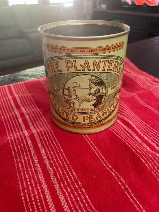 Planters Other - The Planters Vintage Salted Peanuts Metal Tin - Yellow & Orange Label